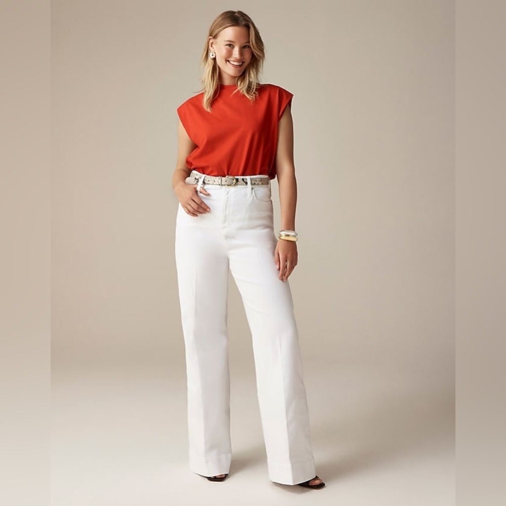 J. Crew Wide-leg denim trouser in white - Picture 3 of 15